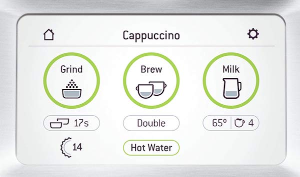 breville barista touch screen types